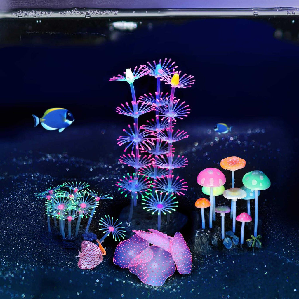 4 Pack Glow Silicone Aquarium Decorations D845650