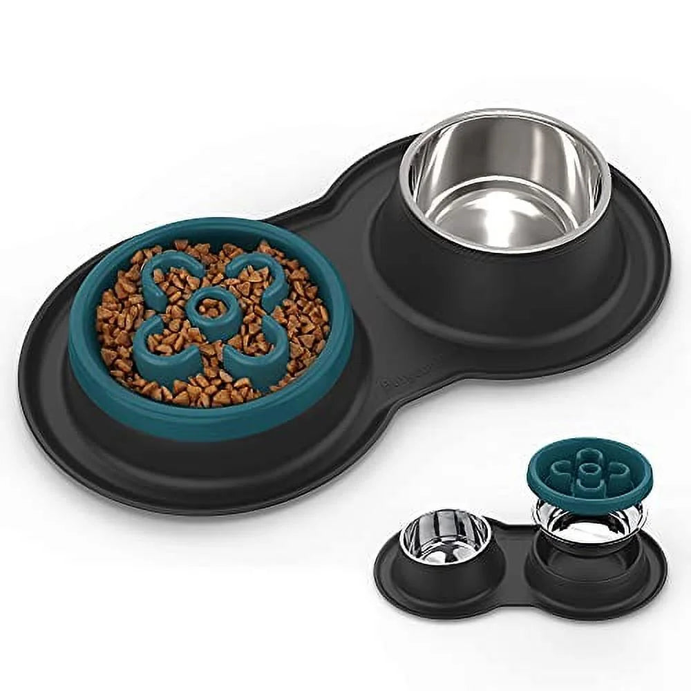 27oz Stainless Steel Slow Feeder Dog Bowl Q4786