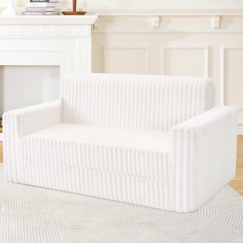 Beige 2-in-1 Folding Sofa Bed with Armrest H33365