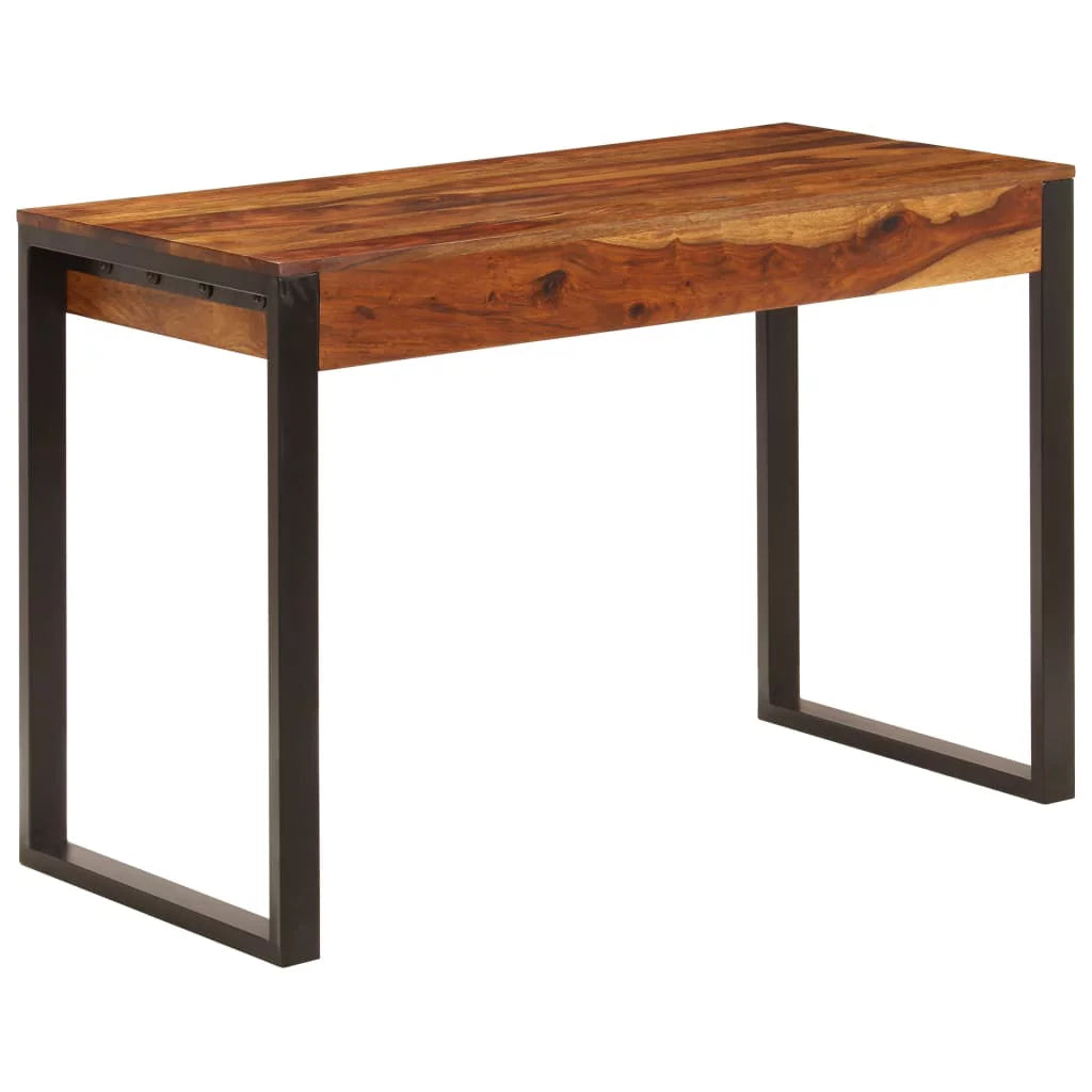 Retro Sheesham Wood Writing Desk with 2 Storage Drawers D920582