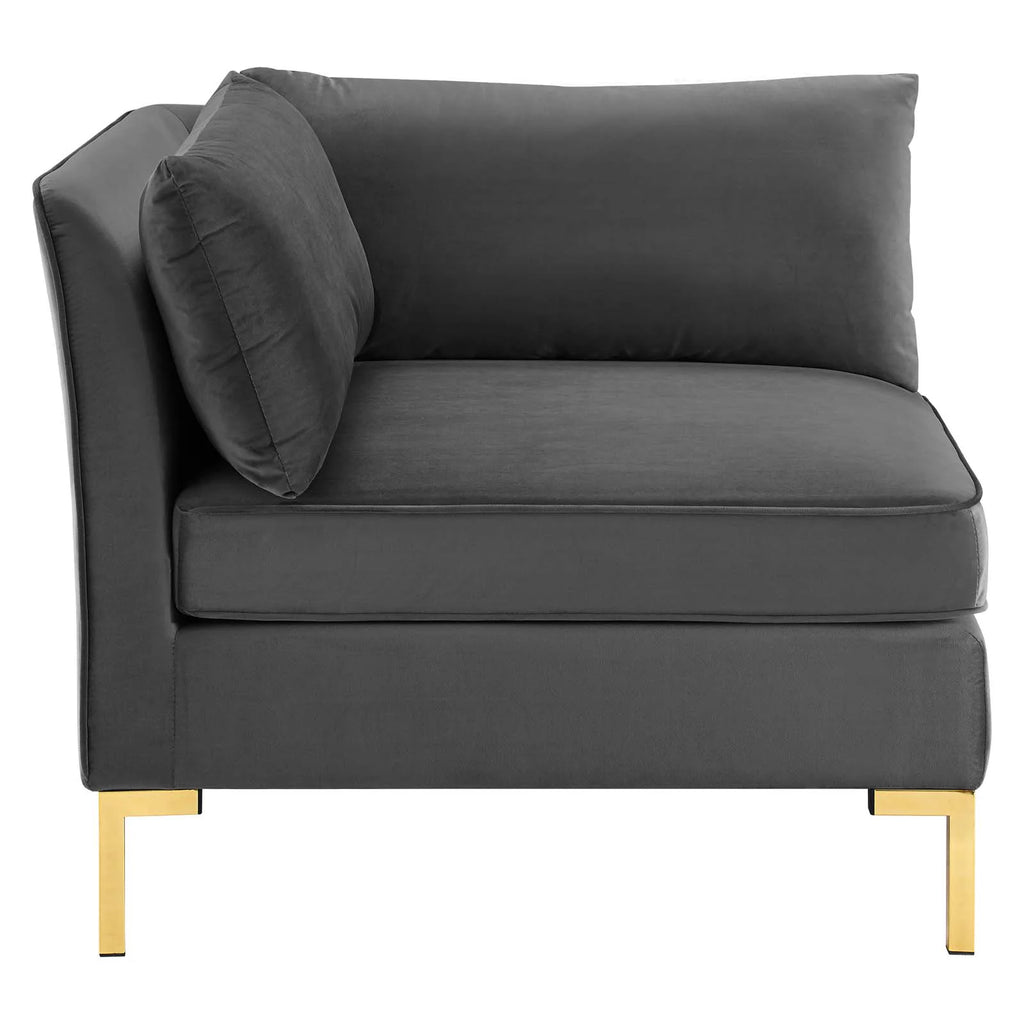 8-Piece Performance Velvet Sectional Sofa in Gray I562
