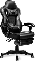 Gray Gaming Chair with Footrest P254068