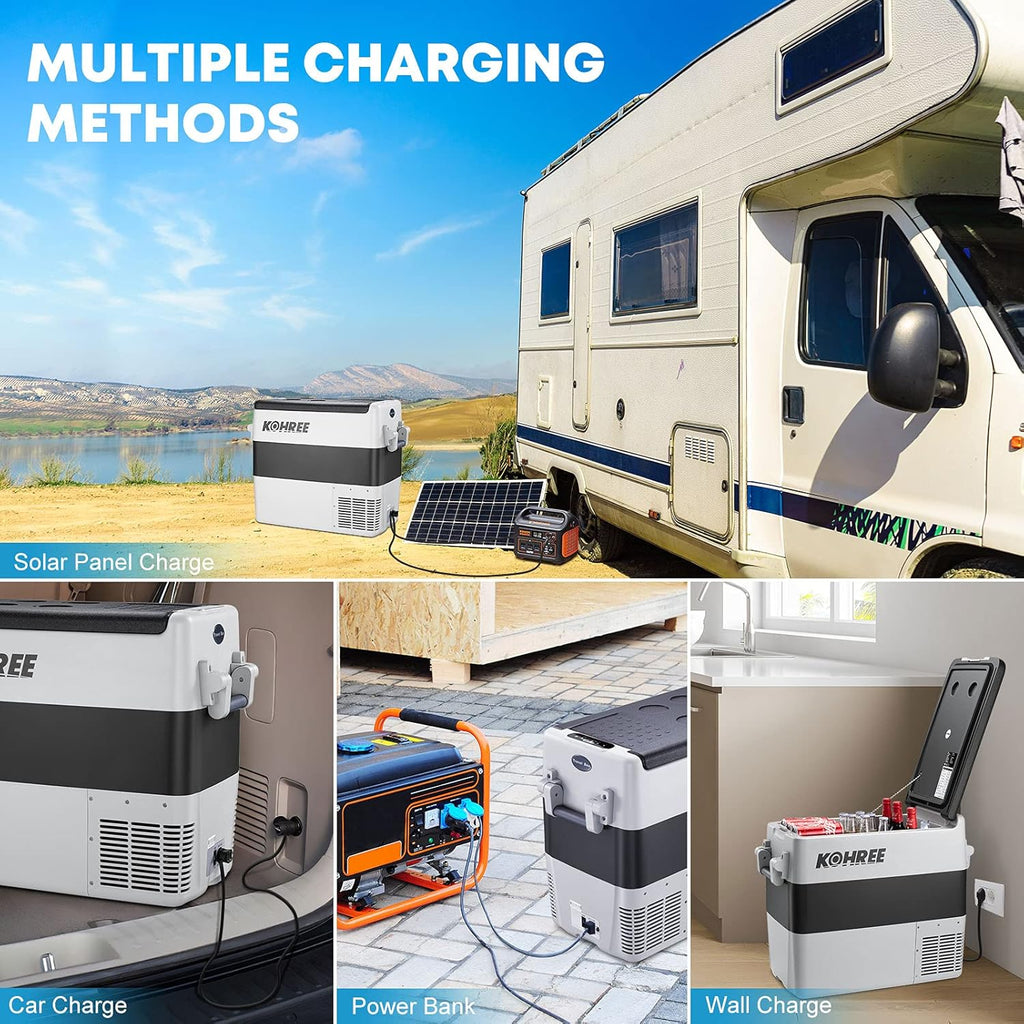 12 Volt Portable Car Fridge 53 Quart Dual Zone Freezer W615