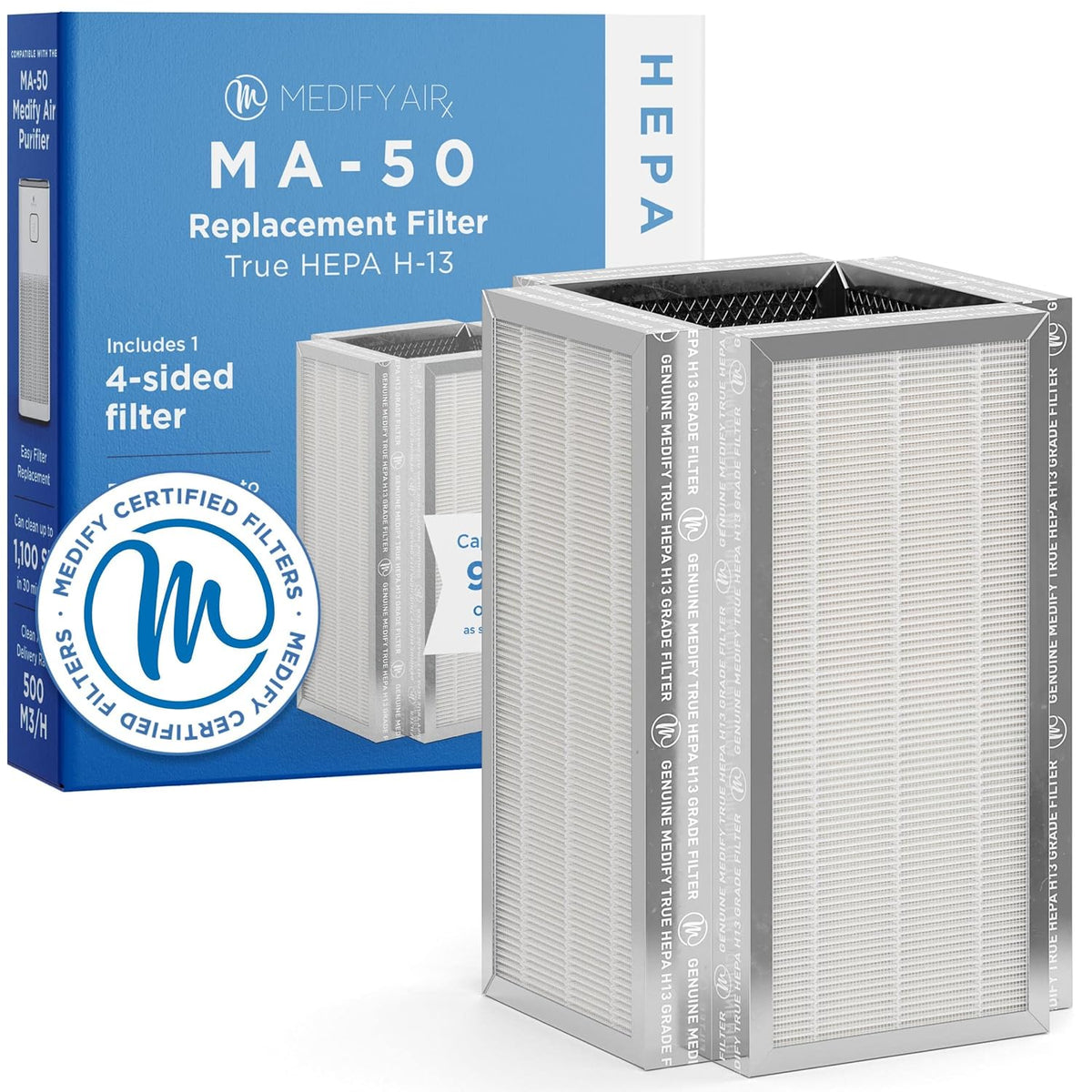 Medify MA-50 Genuine Replacement Filter 3 in 1 H13 HEPA 1-Pack Pack of 2 Z67867