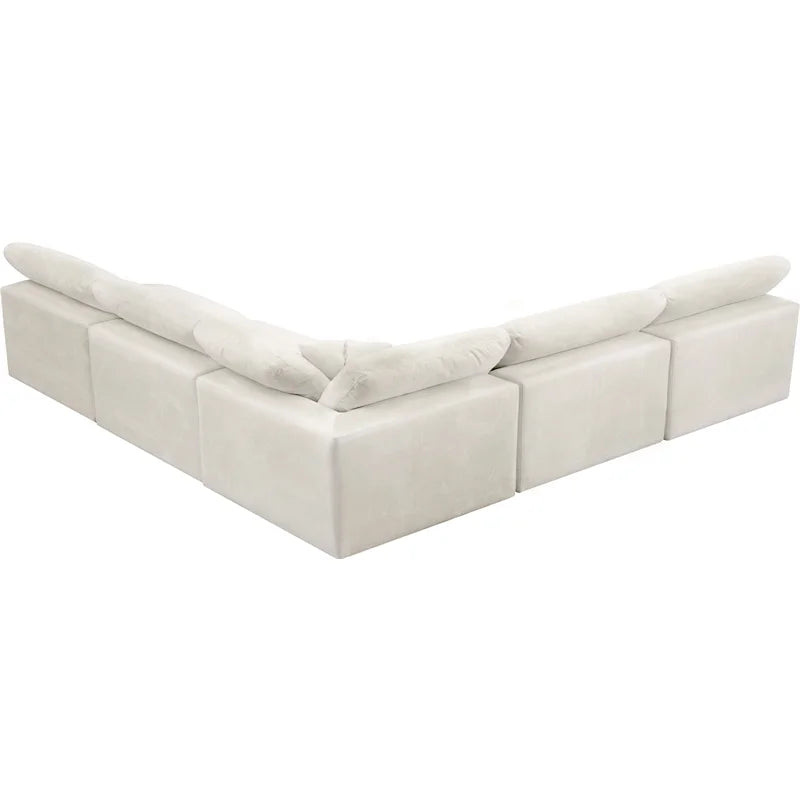 Cream Velvet Down Filled Modular Sectional Sofa D689952