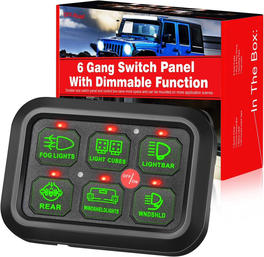 8 Gang LED Switch Panel with Label Stickers S2238