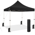 Black 10 FT Pop-up Canopy with Roller Bag and Sandbags W94294