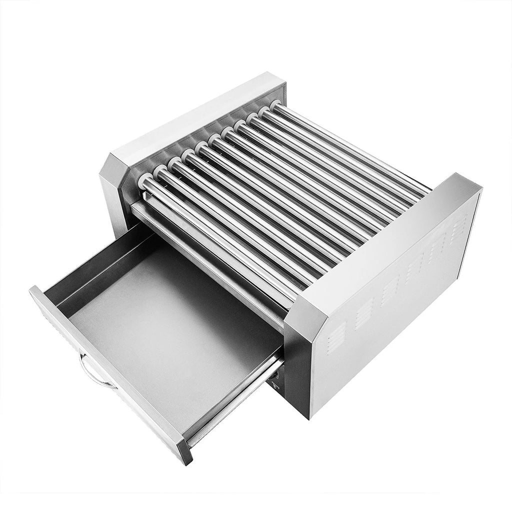 Commercial 11 Roller and 30 Hotdog Machine with Bun Warming Drawer K85616