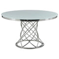 51 in. Round Glass Top Dining Table E90990