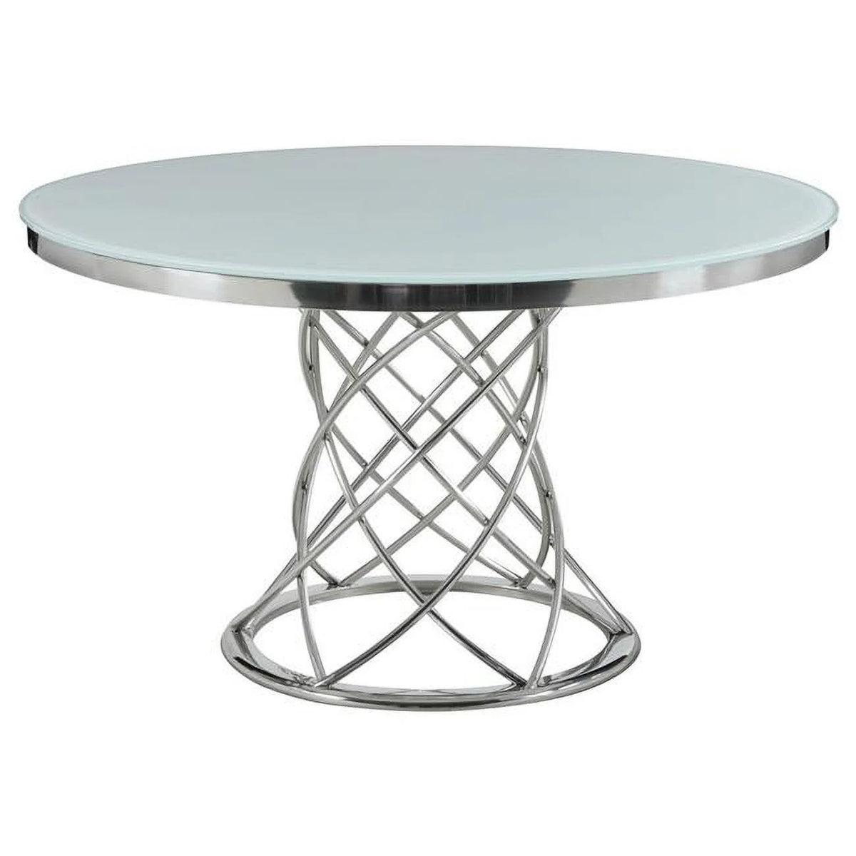 51 in. Round Glass Top Dining Table E90990