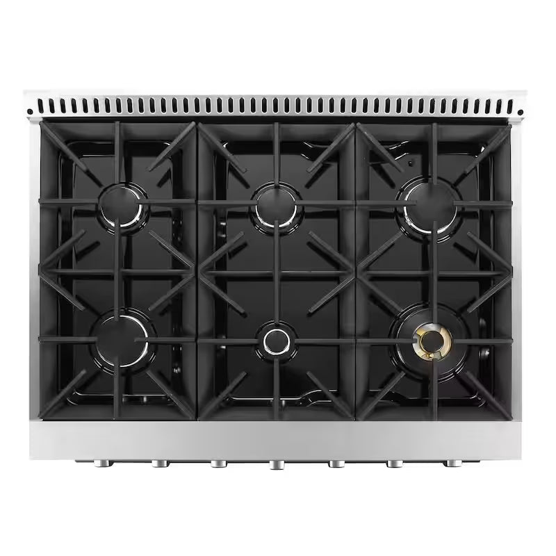 36 in. Gas Range with 6 Burners and Cast Iron Grates in Stainless Steel I647356