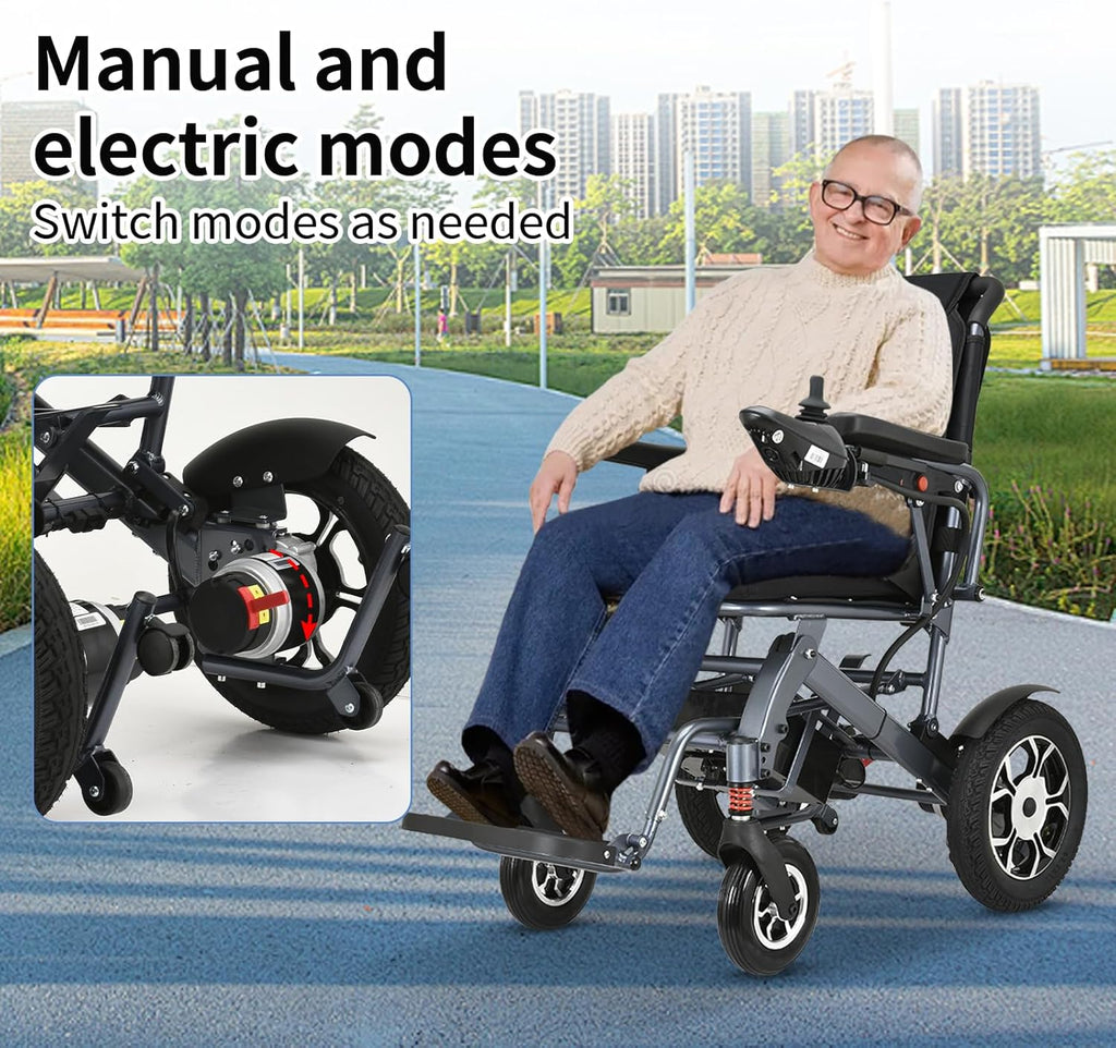Lightweight Foldable Electric Wheelchair with 500W Motor, Weight 50lbs V4568
