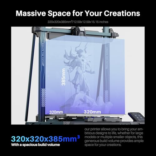 FDM 3D Printer with Auto Bed Leveling, Dual-Gear Direct Extruder, Dual Lead Screw Drive, Removable Capacitive Screen, 8.85x8.85x11in Large Printing Size P931