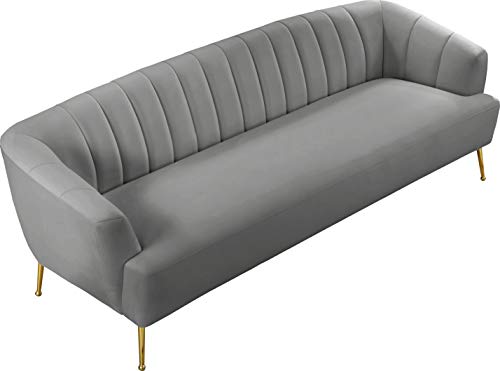 Grey Velvet Upholstered Sofa T7428