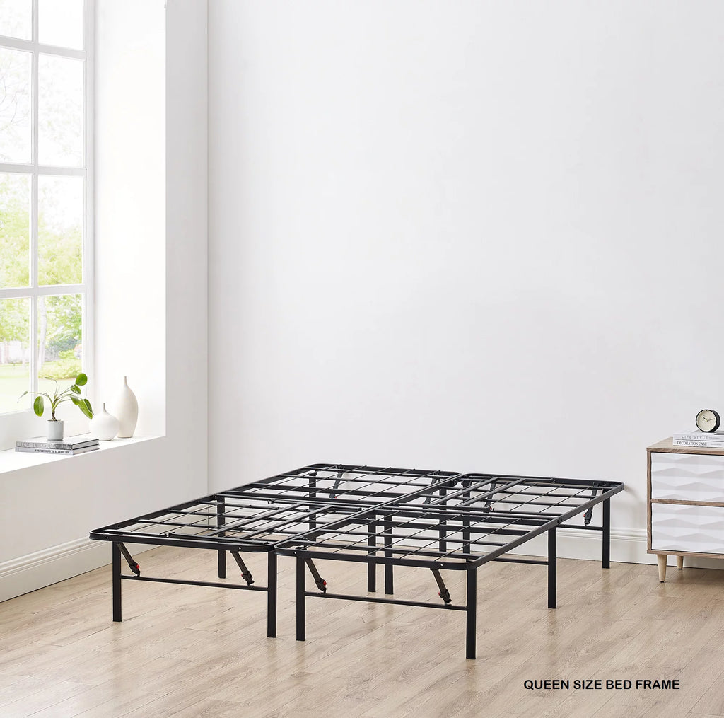 14 Convertible High Platform Metal Bed Frame, Twin/Full, Black G782