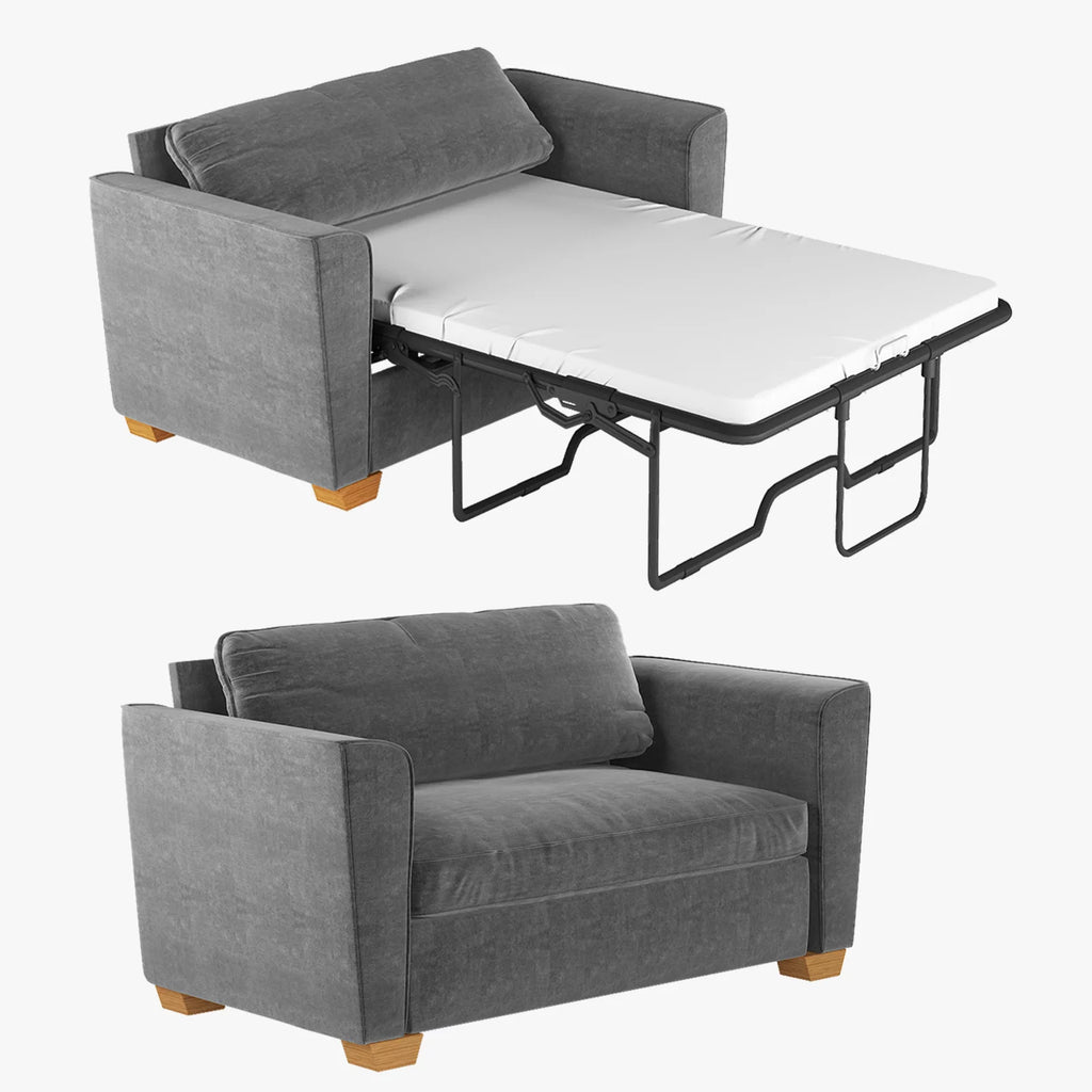 Grey Full Pull Out Sofa Bed with Memory Foam Mattress B33286