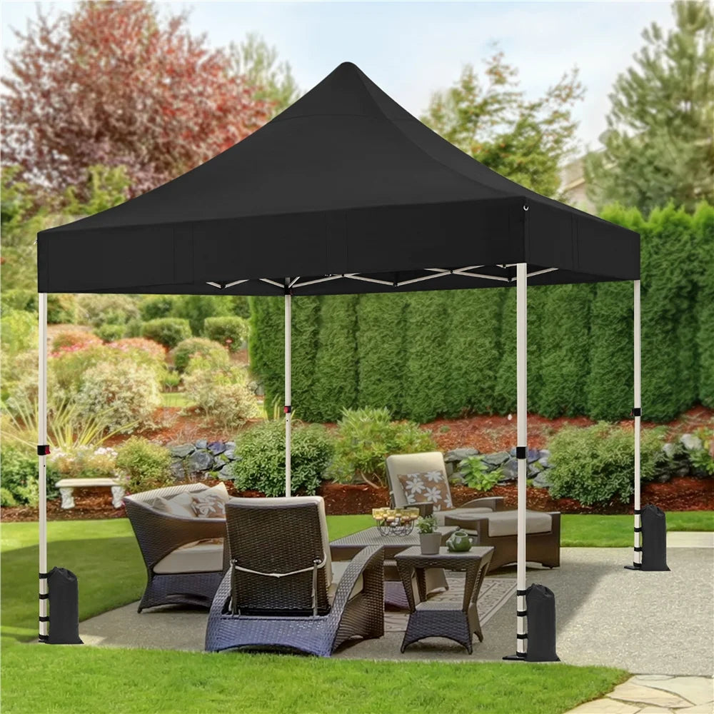 Black 10 FT Pop-up Canopy with Roller Bag and Sandbags W94294