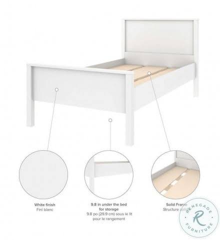 White Twin Platform Bed J353304