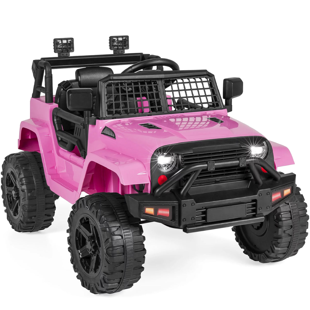 12V Kids Ride On Truck Car with Parent Remote Control, Spring Suspension, LED Lights, Black K404915