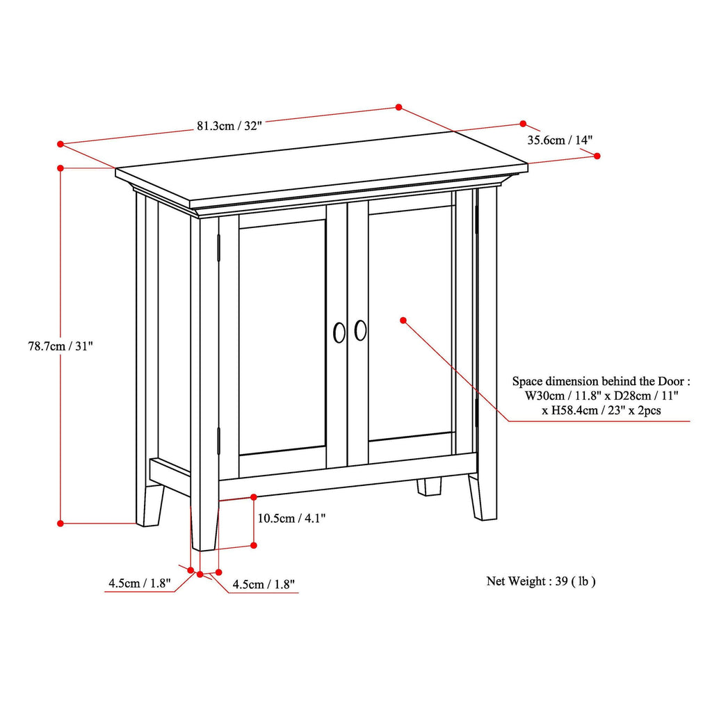 Solid Wood Low Storage Cabinet Light Golden Brown Z17478
