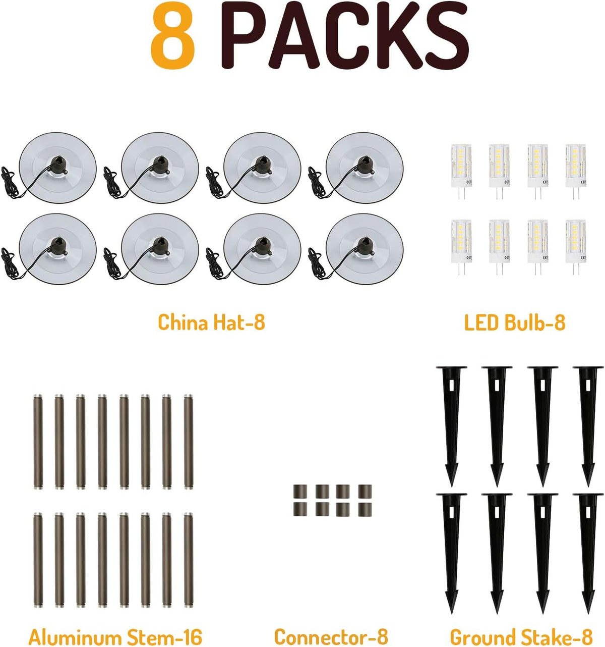 Bronze Cast-Aluminum Outdoor Path Light 8PK P34235