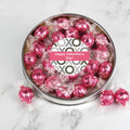 Large Plastic Candy Gift Tin with Chocolate Strawberries & Cream Truffles J849236
