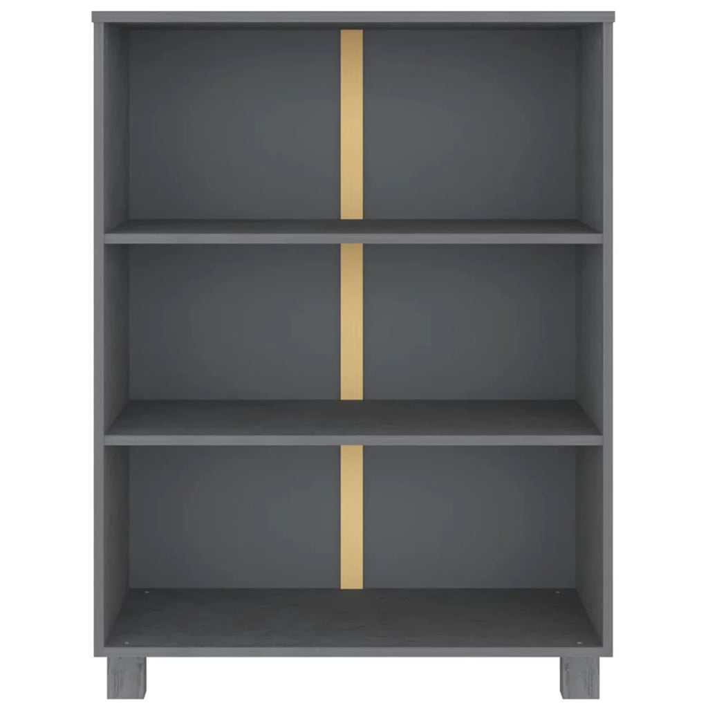 Dark Gray Solid Wood Pine Book Cabinet F45851