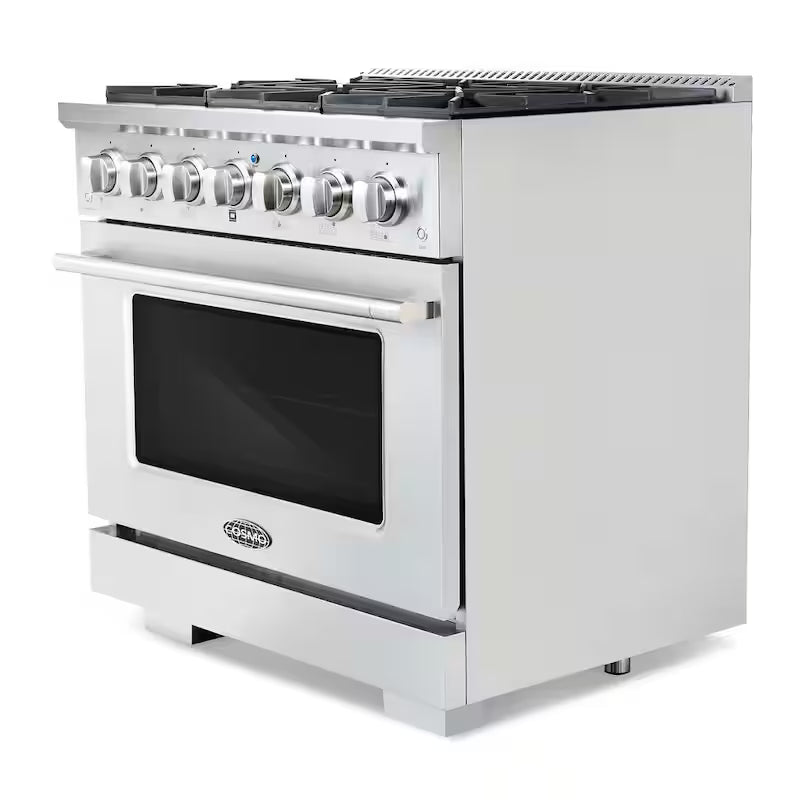 36 in. Gas Range with 6 Burners and Cast Iron Grates in Stainless Steel I647356