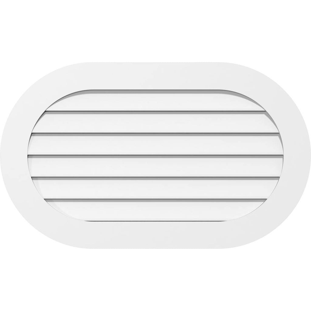 40x22W x 34x22H Horizontal Round Ended Surface Mount PVC Gable Vent O371353