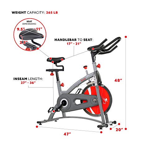 Indoor Cycling Exercise Bike with Adjustable Cushion Seat & Multi-Grip Handlebar J11158