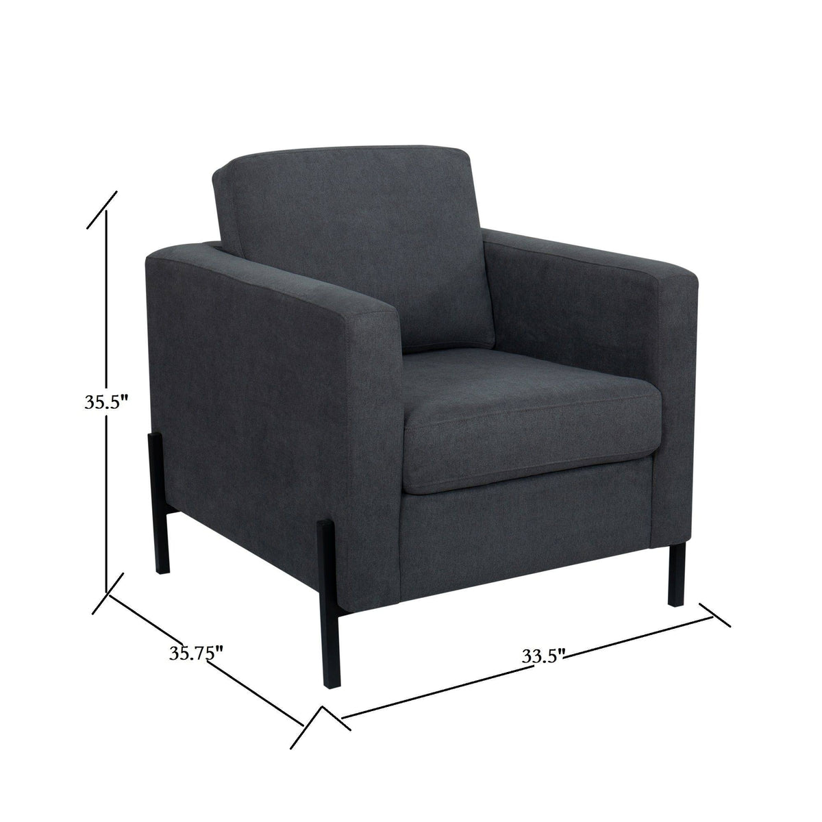 Creamy White Armchair with Black Metal Leg N32799