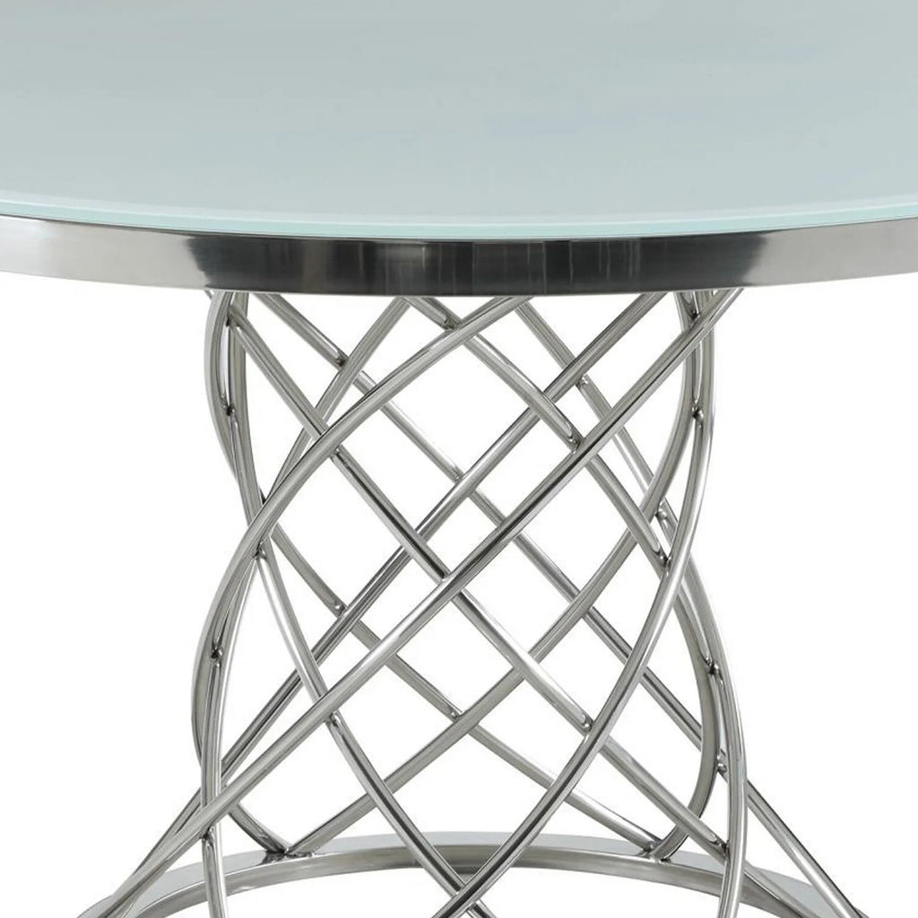 51 in. Round Glass Top Dining Table E90990