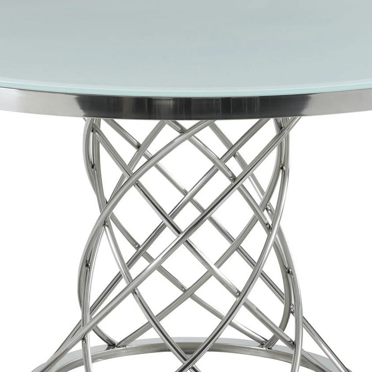 51 in. Round Glass Top Dining Table E90990