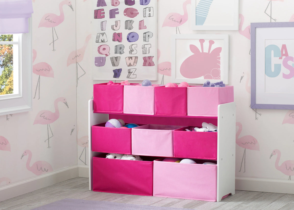 Grey Multi-Bin Toy Organizer with Storage Bins Q7020