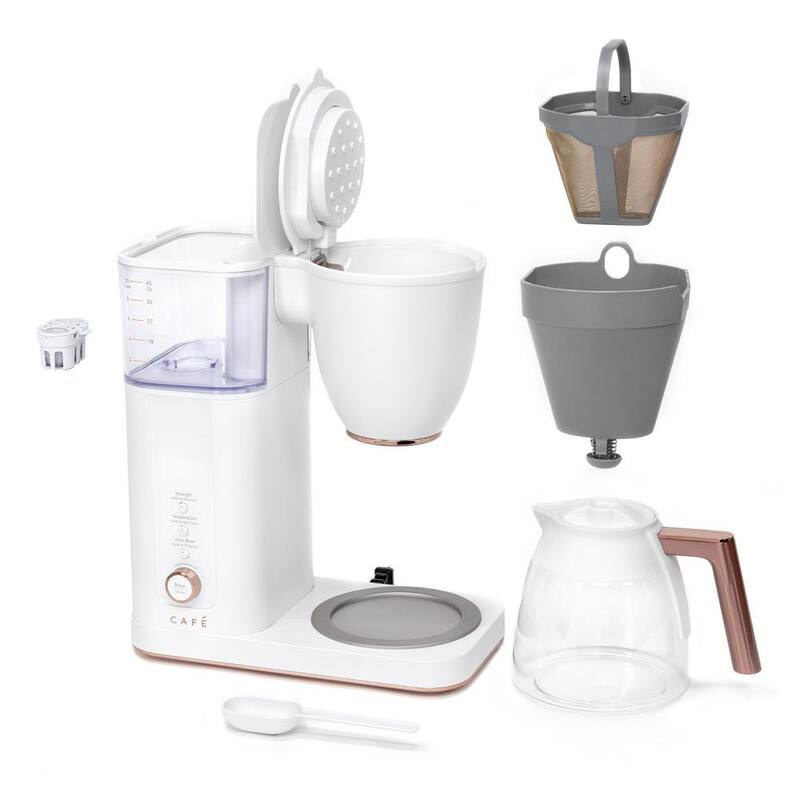 Matte White 10 Cup Drip Coffee Maker with Glass Carafe W897