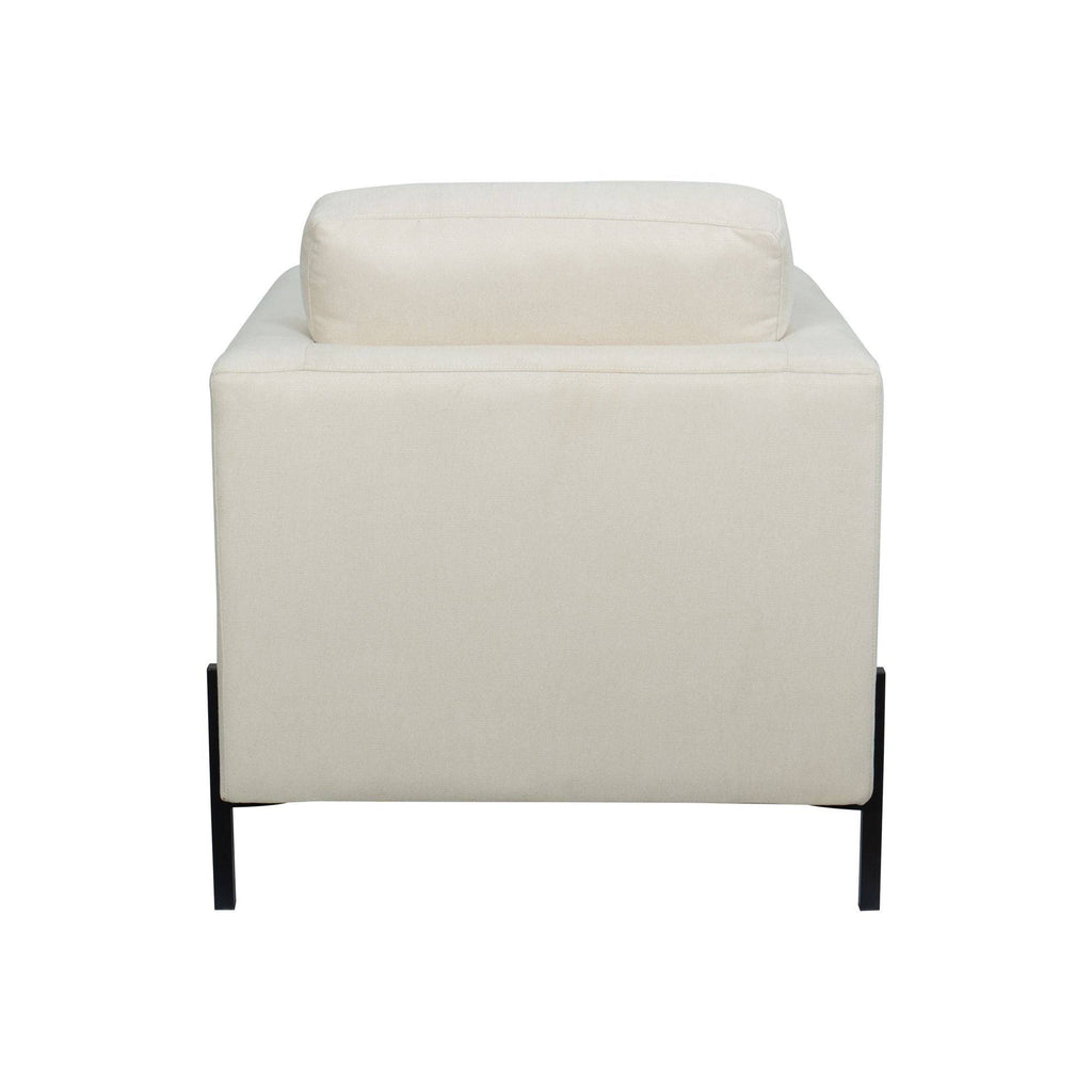 Creamy White Armchair with Black Metal Leg N32799