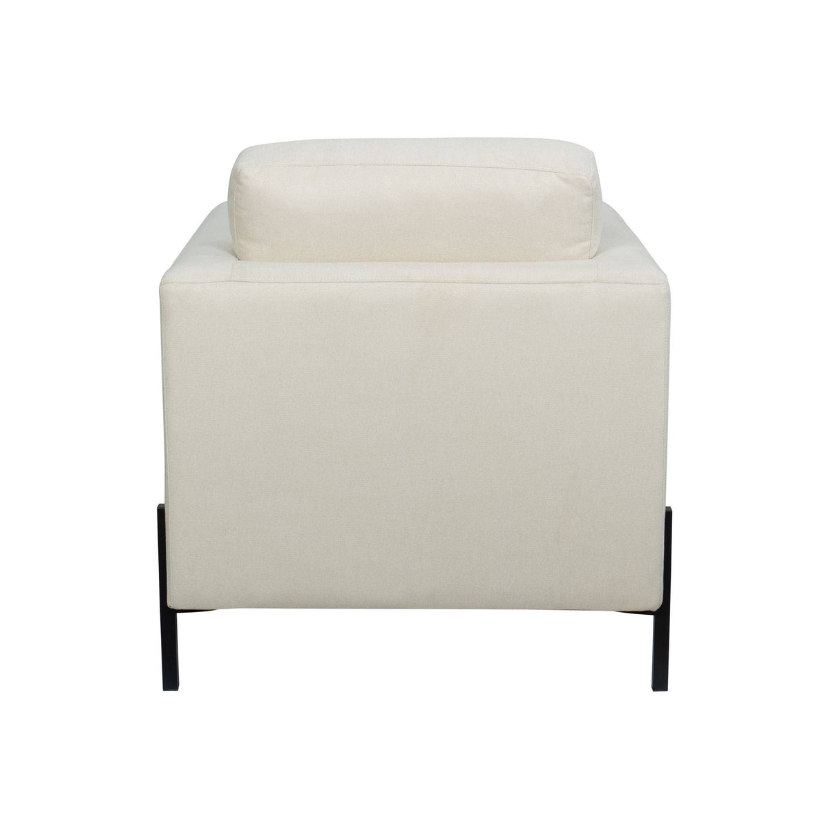Creamy White Armchair with Black Metal Leg N32799