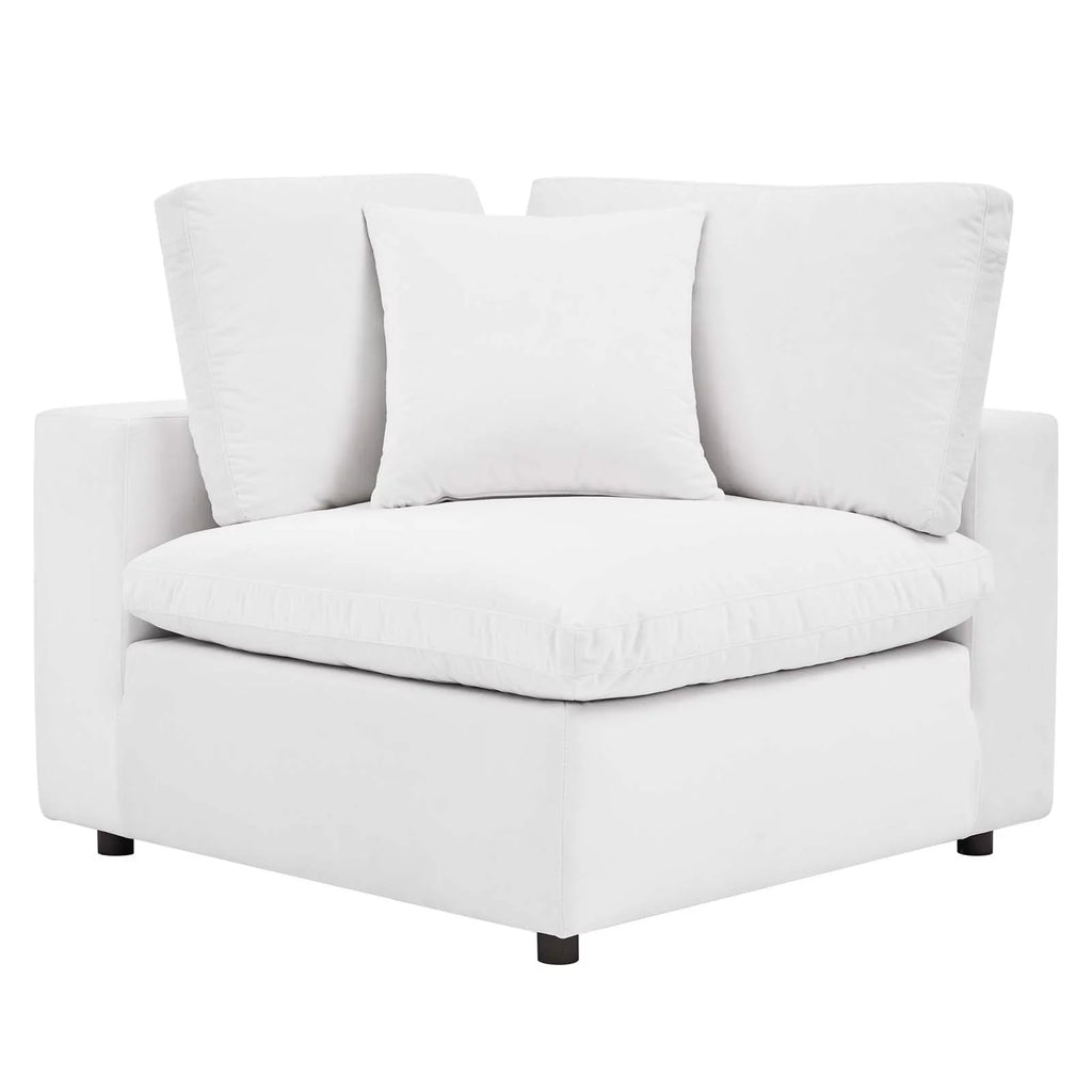 White Velvet Sectional Sofa Set Q403