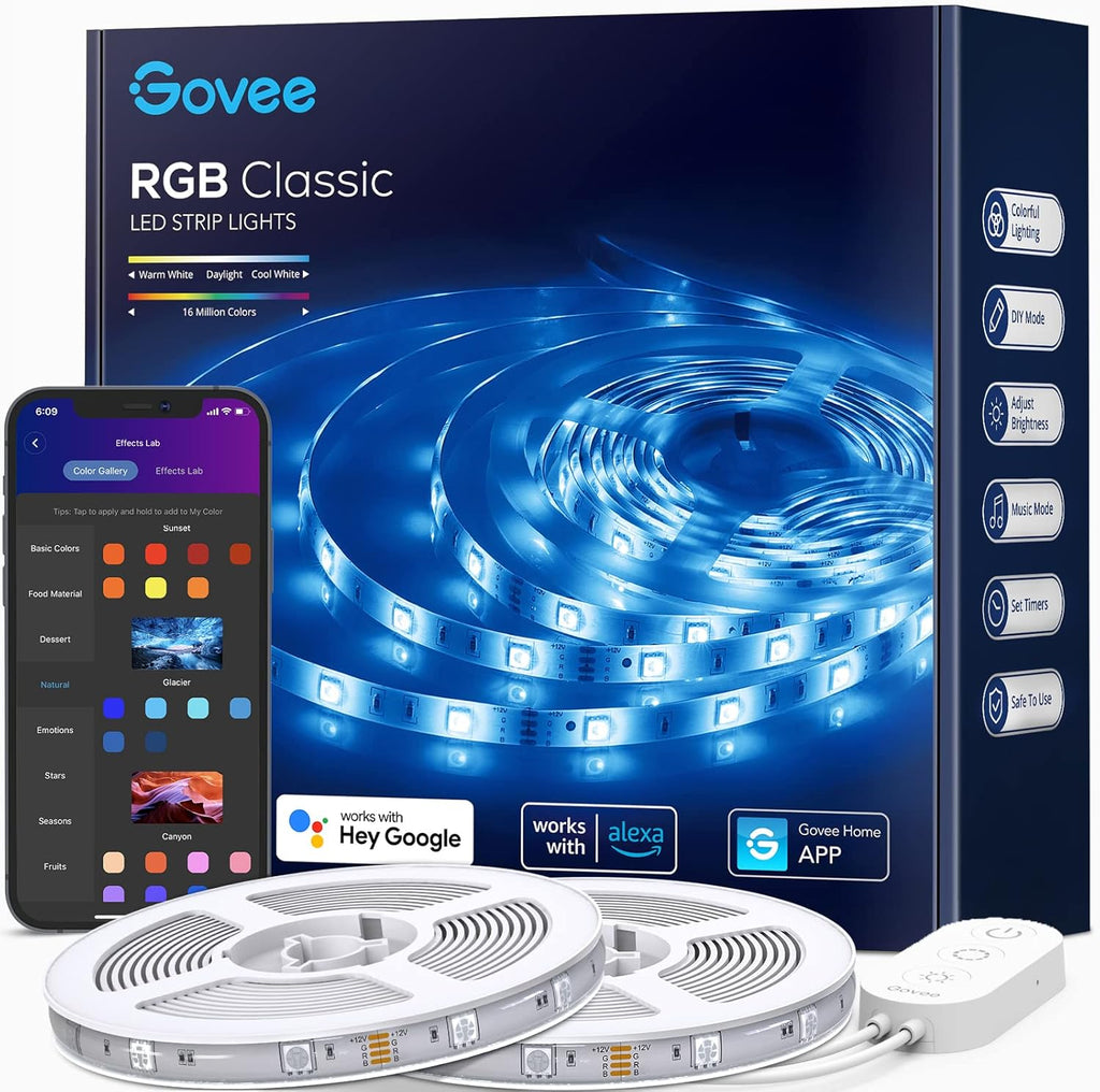 Waterproof WiFi LED Strip Lights, 32.8ft, 2 Rolls of 16.4ft, Pack of 2 E6849