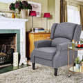 Gray Fabric Manual Push Back Recliner Sofa E485859