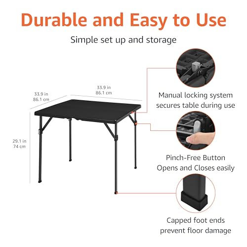 Black Portable Folding Dining Table C6507