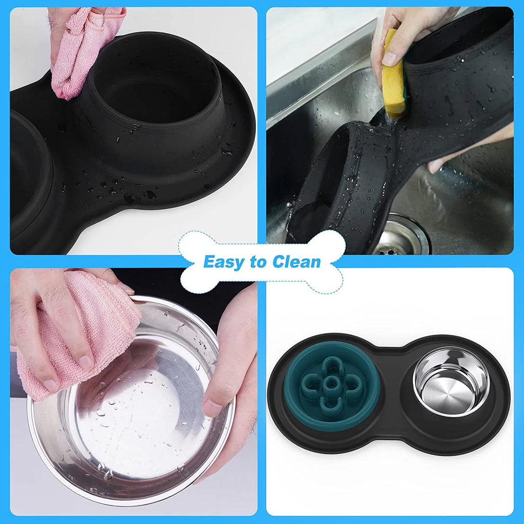 27oz Stainless Steel Slow Feeder Dog Bowl Q4786