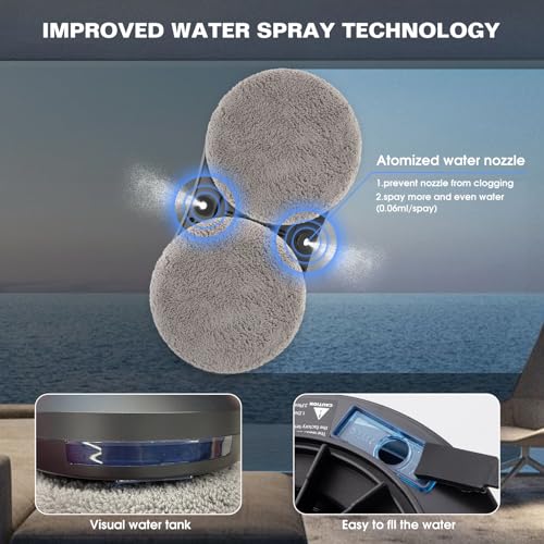 Window Cleaning Robot with Dual Water Spray 3500Pa O8200