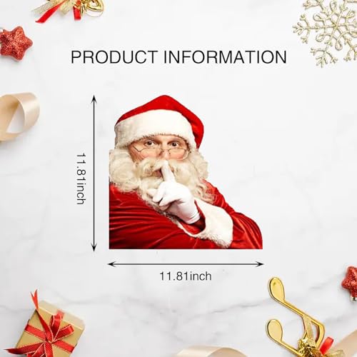2 PCS Santa Claus Car Window Stickers, 8.6In x 11.8In Waterproof PVC Single-Transparent Vehicle Decals Q414