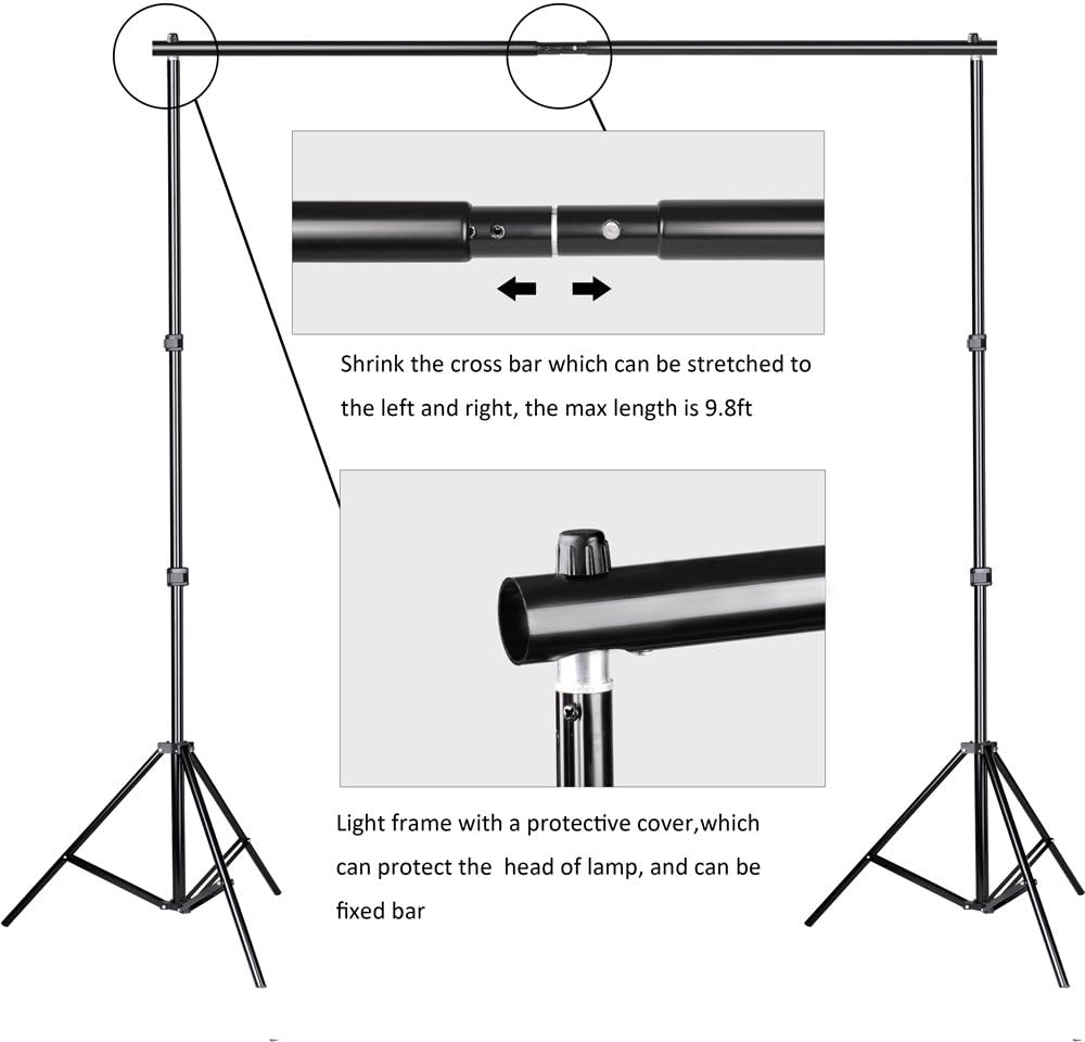 Adjustable Backdrop Support System Kit with Carry Bag R9091