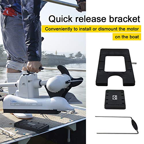 White 12V 55LBS 48 inch Bow Mount Trolling Motor with Remote Control and Quick Release Bracket O228