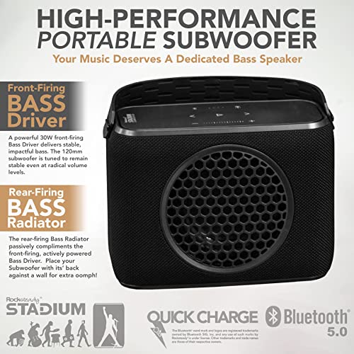 Wireless Portable Subwoofer with Carry Strap N829412