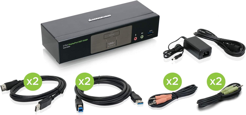2-Port 4K DisplayPort KVMP Switch with Cables J54732