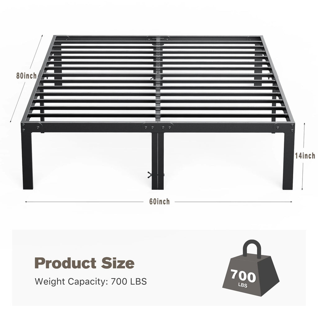 Full Size Heavy Duty Platform Bed Frame with Underbed Storage K398