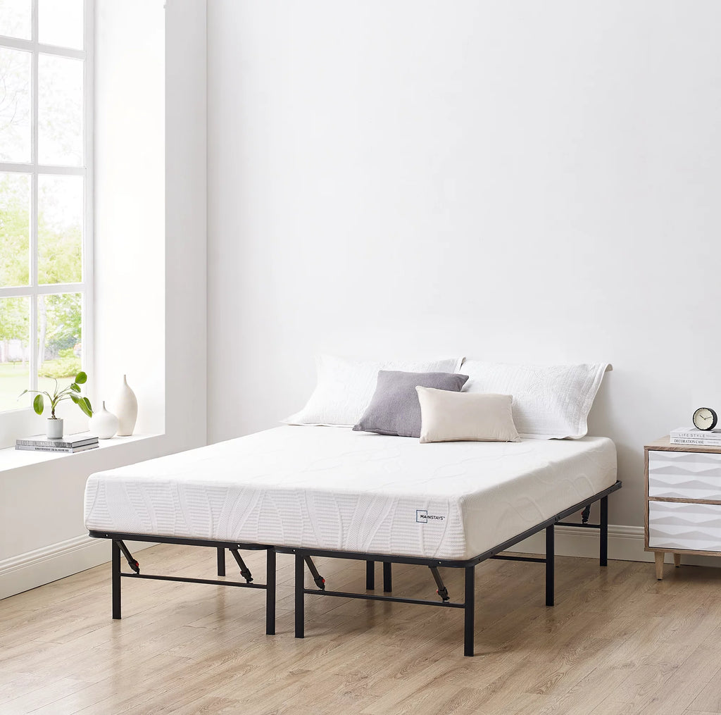 14 Convertible High Platform Metal Bed Frame, Twin/Full, Black G782